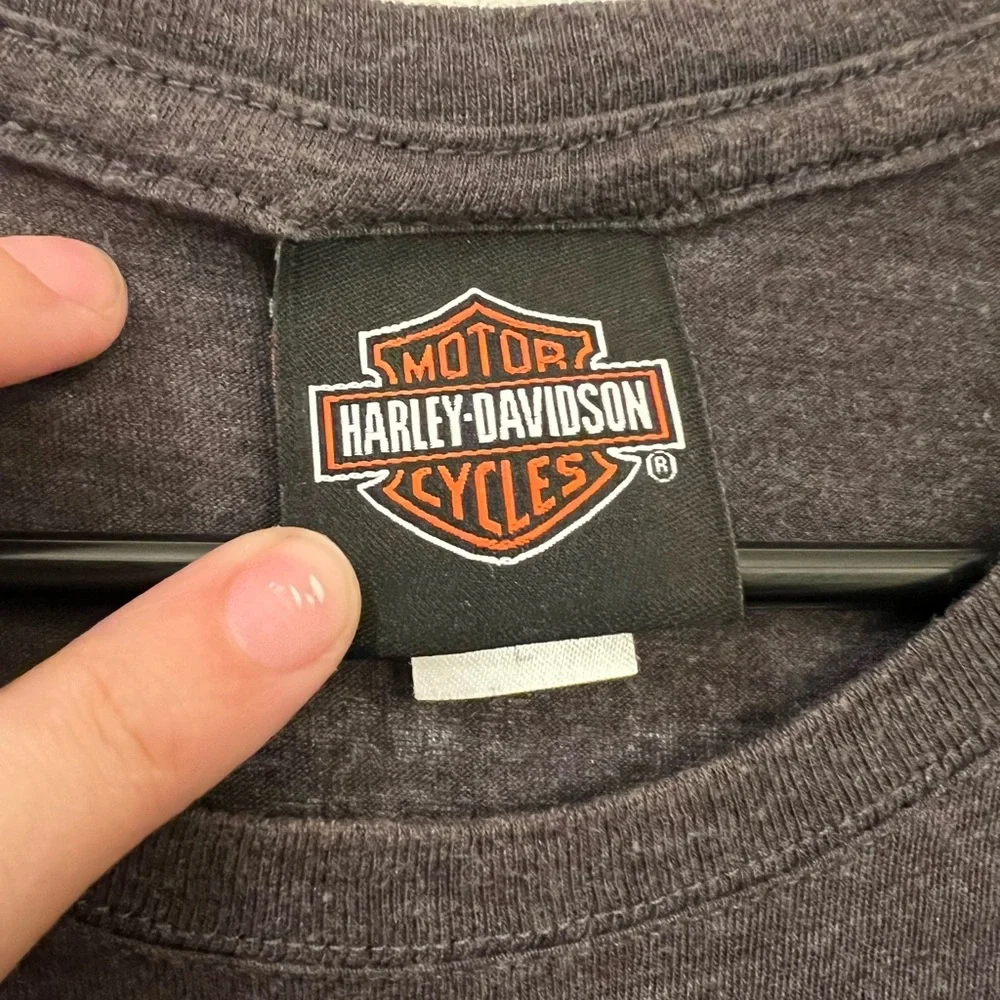 Harley-Davidson 03 Graphic‎ T-Shirt Gray Blue Logo Large
